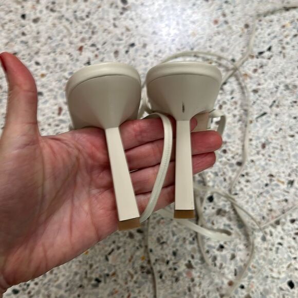 RAYE Sookie bone white ivory wrap sandal heel 8.5 Revolve - Picture 10 of 10